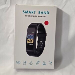 Red Wristband SmartWatch 115 Plus-Waterproof Fitness & Health Tracker